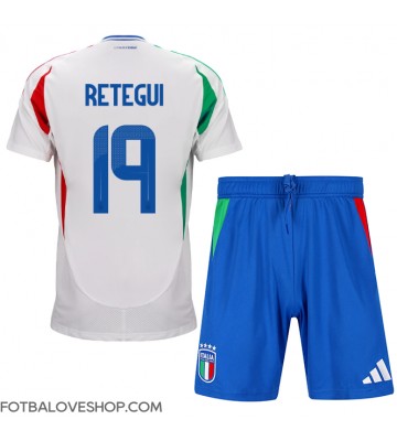 Itálie Mateo Retegui #19 Dětské Venkovní Dres ME 2024 Krátký Rukáv (+ trenýrky)